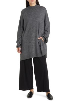 Masai Copenhagen Fralla Oversize Mock Neck Sweater in D. Grey Melange