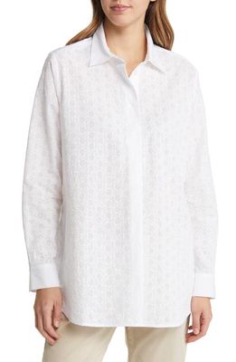 Masai Copenhagen Geneo Cotton Eyelet Button-Up Shirt in White