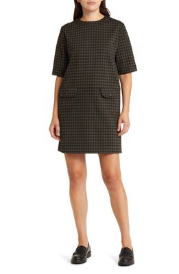 Masai Copenhagen Grivanna Houndstooth Shift Dress in Capers