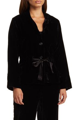 Masai Copenhagen Majasmini Belted Velveteen Jacket in Black