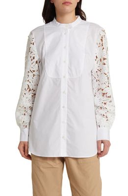 Masai Copenhagen Maliuska Lace Sleeve Shirt in White