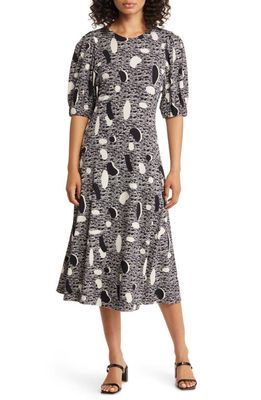 Masai Copenhagen Nalan Abstract Puff Sleeve Dress in Black