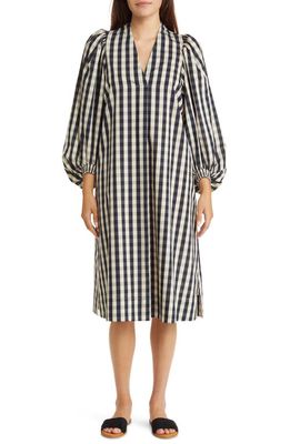 Masai Copenhagen Nalo Gingham Bracelet Sleeve Shift Dress in Black