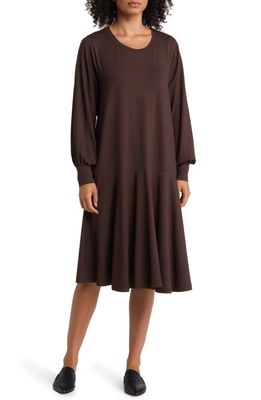 Masai Copenhagen Noassa Long Sleeve Jersey Dress in Coffee Bean