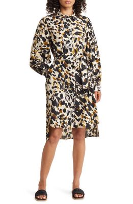 Masai Copenhagen Nydema Print Tie Waist Long Sleeve Shirtdress in Starfish