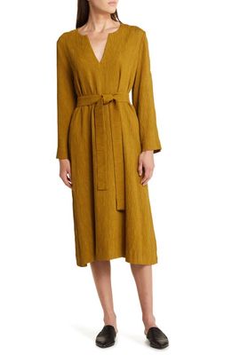 Masai Copenhagen Nyrai Long Sleeve Belted Dress in Goldenrod