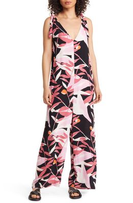 Masai Copenhagen Otoli Tie Strap Wide Leg Jumpsuit in Begonia Pink