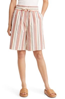 Masai Copenhagen Palitta Stripe Longline Cotton Shorts in Tigerlily