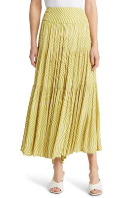 Masai Copenhagen Sable Tiered Maxi Skirt in Lentil Sprout