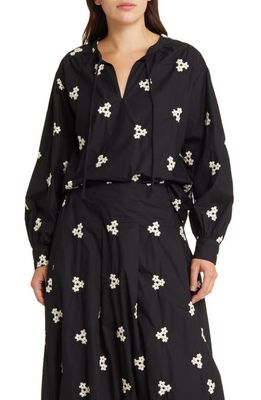 Masai Copenhagen Steph Floral Embroidery Bubble Skirt in Black