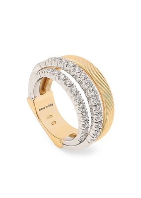 Masai Two-Tone 18K Gold & 0.45 TCW Diamond Ring