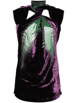 Masha Popova Whisker velvet minidress - Green