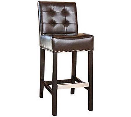 Masimo Leather Barstool, Dark Brown by AbbysonLiving