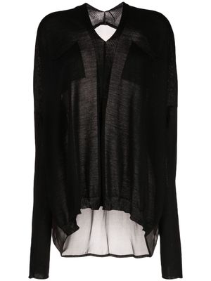 Masnada abstract-print wool blouse - Black