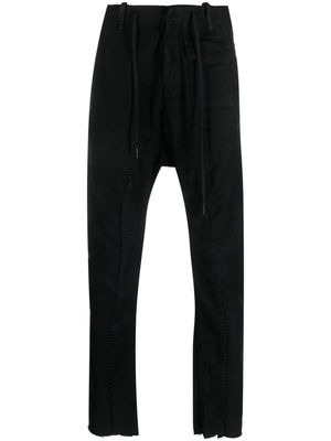 Masnada concealed-fastening drop-crotch trousers - Black