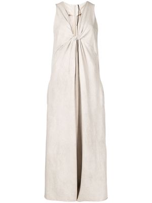 Masnada cropped knot-detail jumpsuit - Neutrals