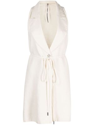 Masnada front-tie buttoned waistcoat - White