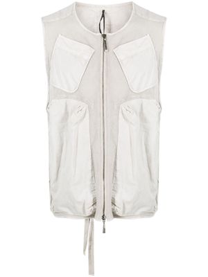 Masnada fully-perforated cotton waistcoat - Neutrals