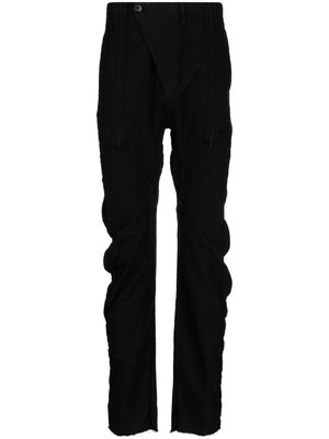 Masnada gathered-detail high-waist trousers - Black