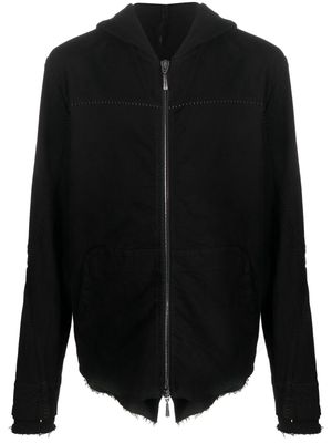 Masnada raw-cut edge cotton-blend jacket - Black