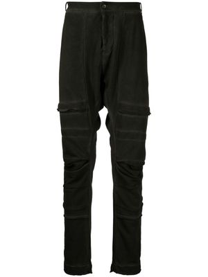 Masnada ripped-detailing cotton drop-crotch trousers - Green