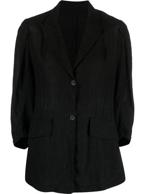 Masnada single-breasted linen blazer - Black