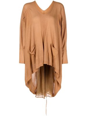 Masnada V-neck knitted blouse - Brown