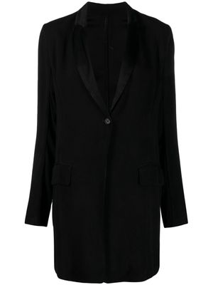 Masnada V-neck single-breasted coat - Black