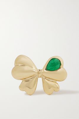 Mason and Books - Estèe 14-karat Gold Emerald Single Earring - one size