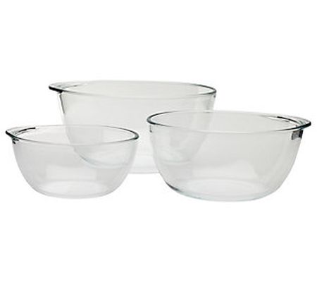 Mason Craft & More 3-Pc Glass Mixing Bowl Set