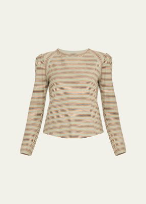 Mason Striped Ruched Baseball Tee