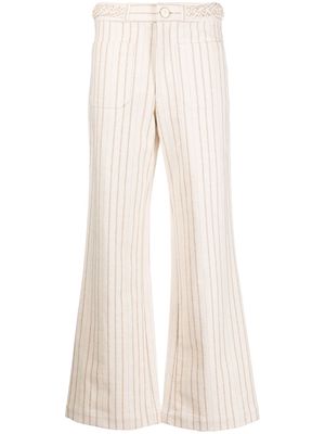 Masscob stripe flared trousers - Neutrals