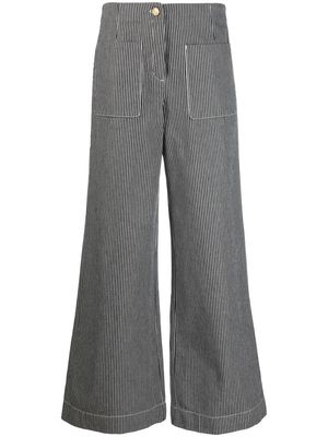 Masscob vertical-striped cotton trousers - Black