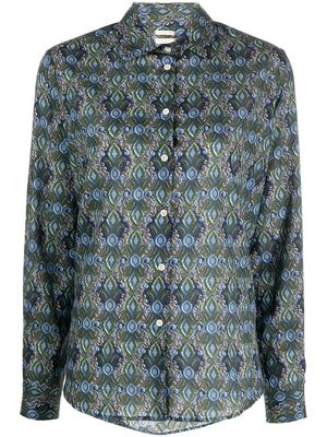 Massimo Alba abstract-pattern long-sleeve shirt - Blue
