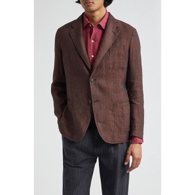 Massimo Alba Benetti Linen Sport Coat in F710 Cuoio 