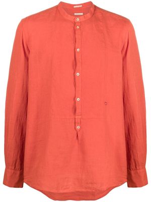 Massimo Alba collarless linen shirt - Orange