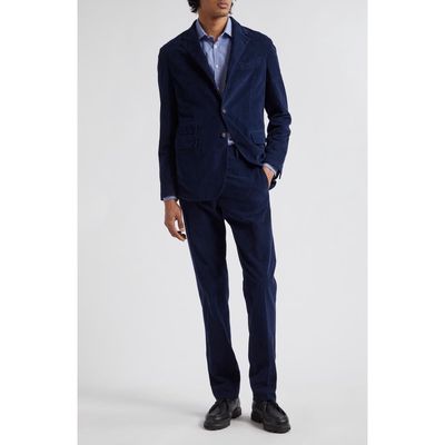 Massimo Alba Cotton Corduroy Suit in Blue 