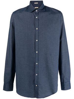 Massimo Alba embroidered-logo detail shirt - Blue
