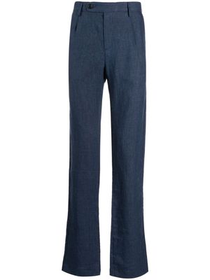 Massimo Alba Ionio straight-leg linen trousers - Blue