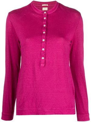 Massimo Alba Java linen henley shirt - Pink
