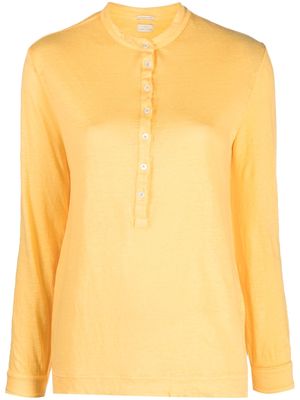Massimo Alba Java linen henley shirt - Yellow