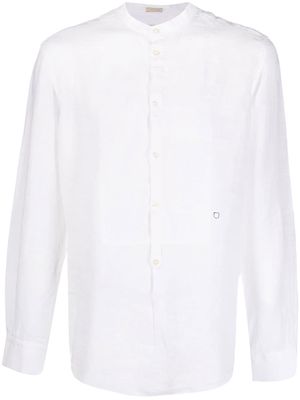 Massimo Alba linen band-collar shirt - White
