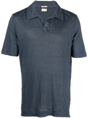 Massimo Alba short-sleeve linen polo shirt - Blue