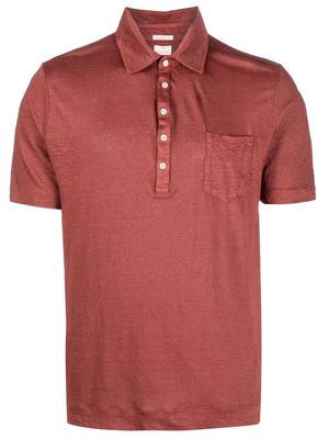 Massimo Alba short-sleeve linen polo-shirt - Red