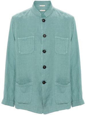 Massimo Alba side-slit linen shirt - Green