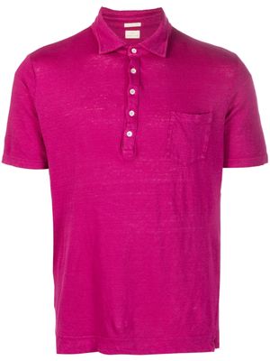 Massimo Alba slub-texture linen polo - Pink