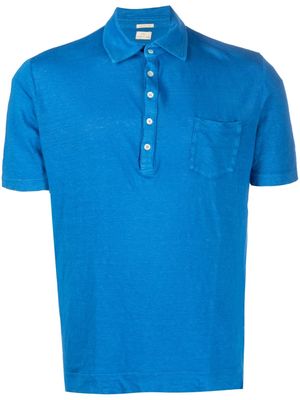 Massimo Alba slub-texture linen polo shirt - Blue