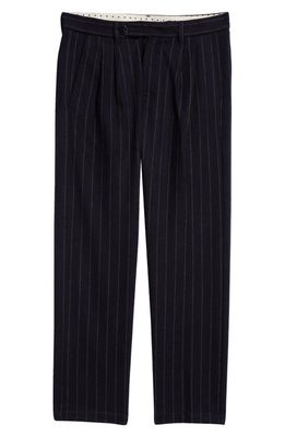 Massimo Alba Strall02 Pinstripe Double Pleat Wool Pants in Dark Blue