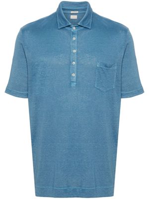 Massimo Alba textured-finish linen polo shirt - Blue