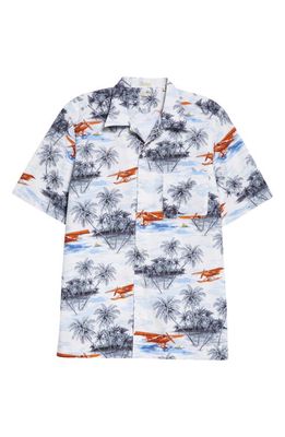 Massimo Alba Venice Tropical Print Short Sleeve Button-Up Camp Shirt in Bali